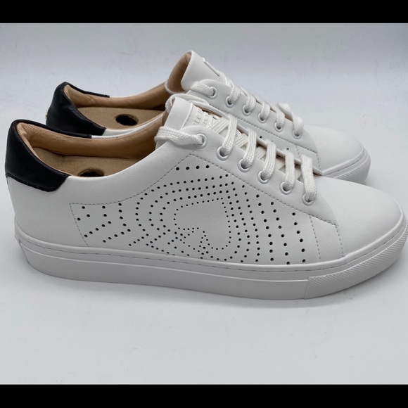ashlyn embossed logo leather platform sneaker